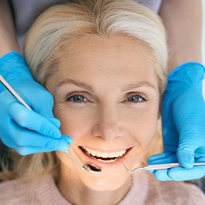 Woman undergoing a dental checkup