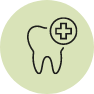 Icon of tooth with medical cross