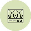 Icon of teeth on screen