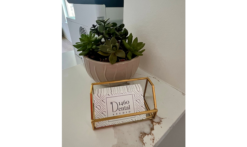 Card holder with business cards for 1460 Dental Office