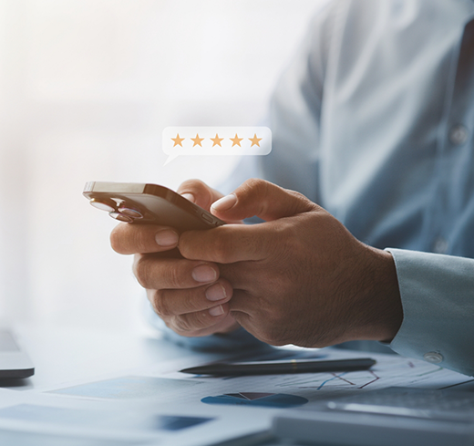 Leaving 5 star review on cell phone